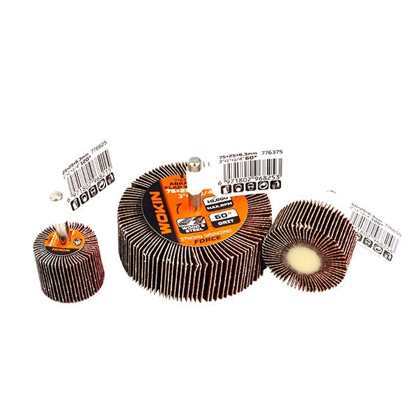 Lamell Slipehjul - 25x25mmx6.35mm - Grit60# - wokin